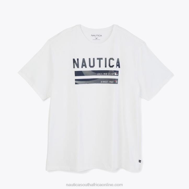Bright White MenBig & Tall Sustainably Crafted Sailing Club Graphic T-Shirt Nautica 6LZP594
