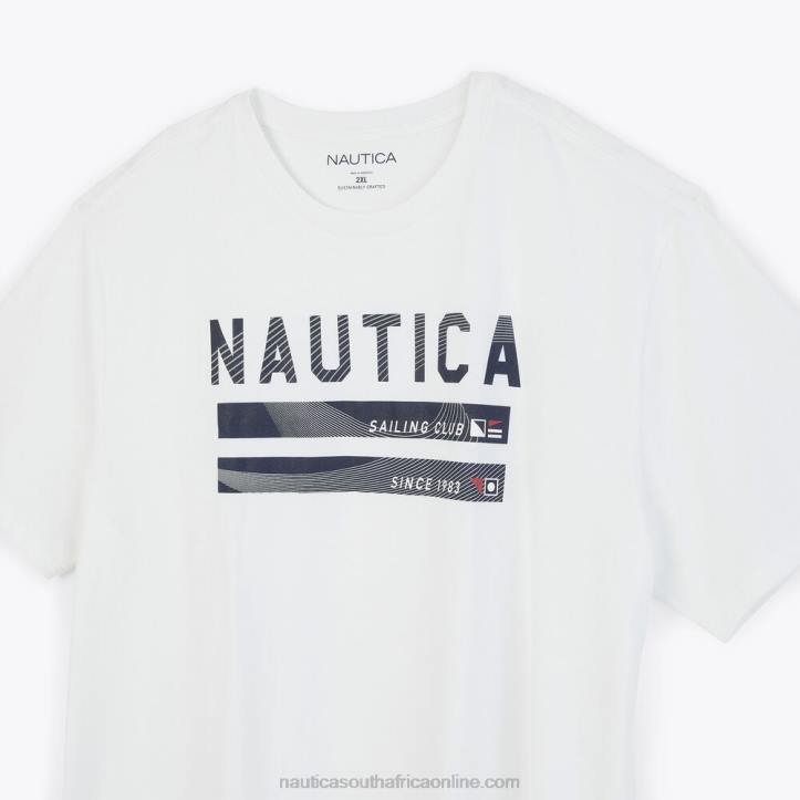 Bright White MenBig & Tall Sustainably Crafted Sailing Club Graphic T-Shirt Nautica 6LZP594