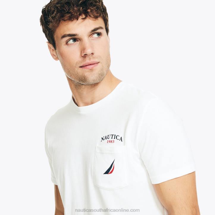 Bright White MenBig & Tall Sustainably Crafted Yacht Club Pocket Graphic T-Shirt Nautica 6LZP428