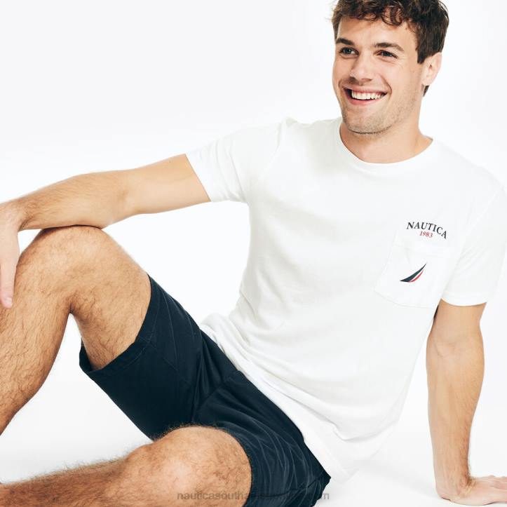 Bright White MenBig & Tall Sustainably Crafted Yacht Club Pocket Graphic T-Shirt Nautica 6LZP428