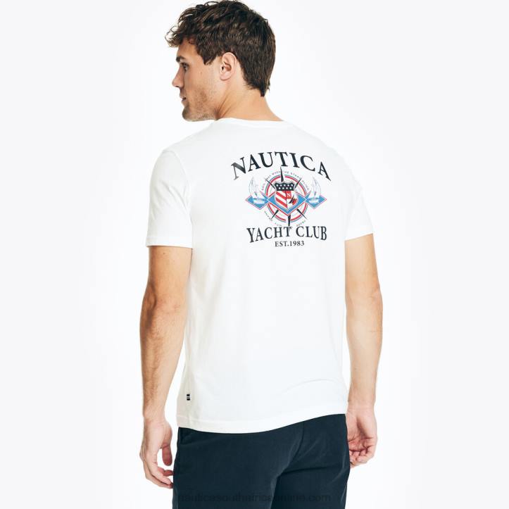 Bright White MenBig & Tall Sustainably Crafted Yacht Club Pocket Graphic T-Shirt Nautica 6LZP428