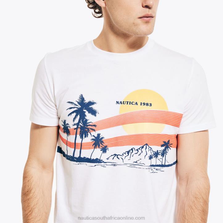 Bright White MenSustainably Crafted Beach Vibes Graphic T-Shirt Nautica 6LZP662
