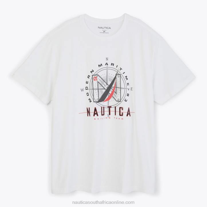 Bright White MenSustainably Crafted Big & Tall Maritime Graphic T-Shirt Nautica 6LZP483