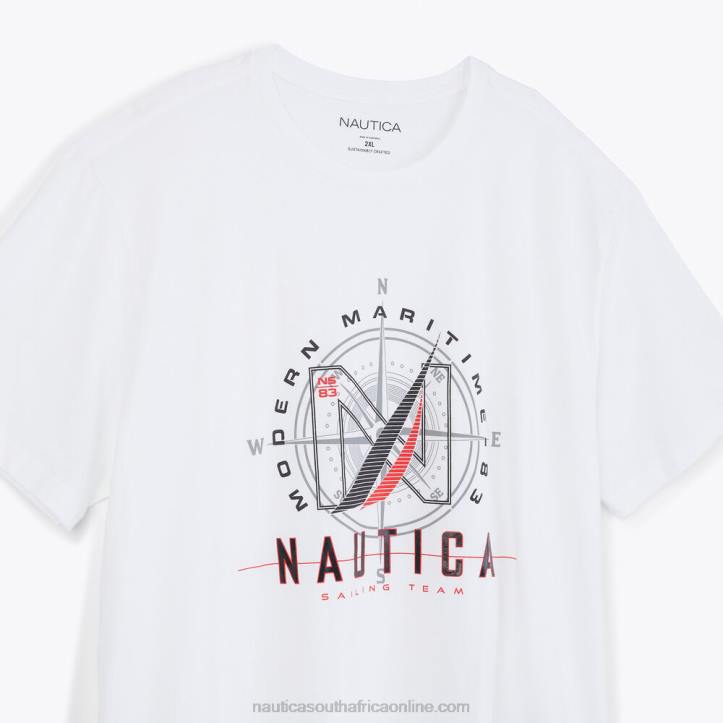Bright White MenSustainably Crafted Big & Tall Maritime Graphic T-Shirt Nautica 6LZP483