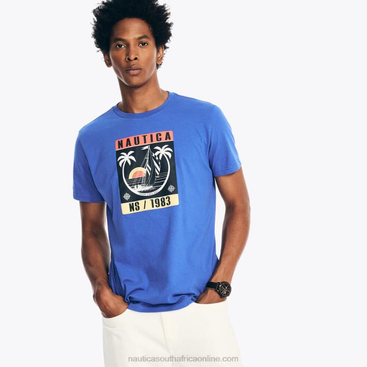 Cobalt Wave MenSustainably Crafted Ocean Vibes Graphic T-Shirt Nautica 6LZP368