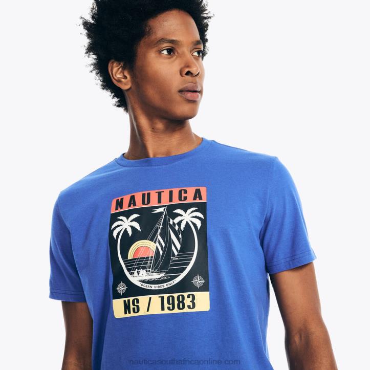 Cobalt Wave MenSustainably Crafted Ocean Vibes Graphic T-Shirt Nautica 6LZP368