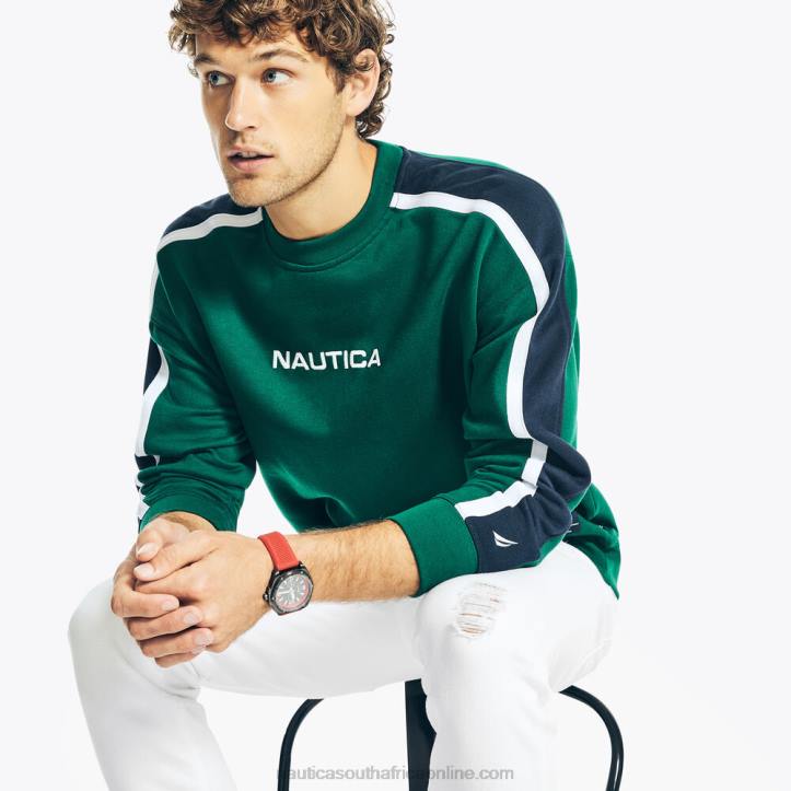 Cosmic Fern MenSustainably Crafted Logo Crewneck T-Shirt Nautica 6LZP294