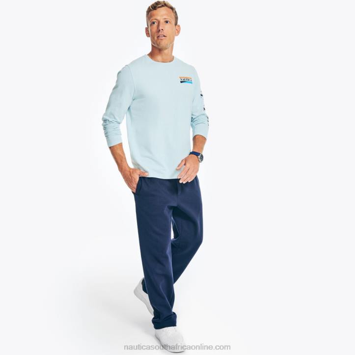 Crest Blue MenSustainably Crafted Long-Sleeve Graphic T-Shirt Nautica 6LZP254