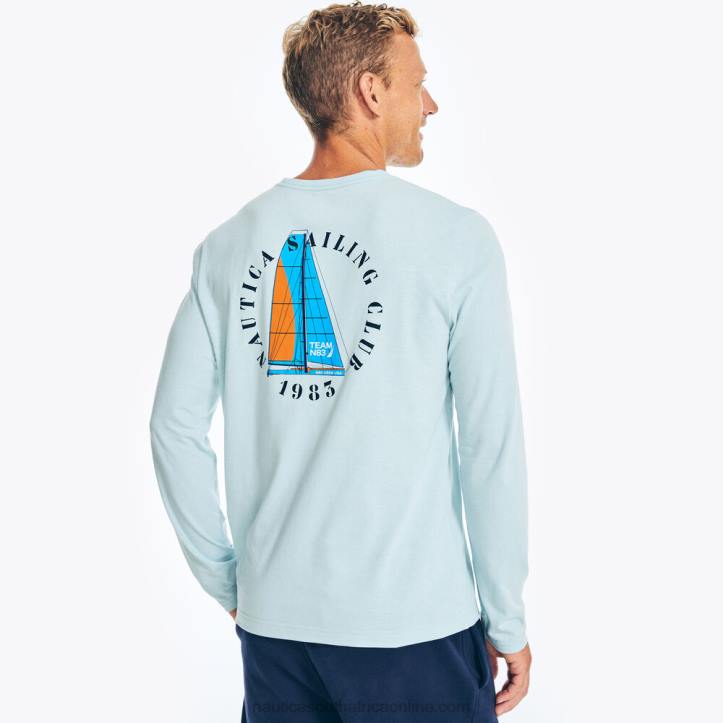 Crest Blue MenSustainably Crafted Long-Sleeve Graphic T-Shirt Nautica 6LZP254