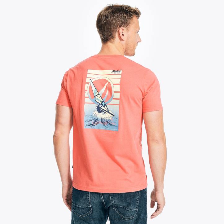 Glory Red MenBig & Tall Sustainably Crafted Surfing Graphic T-Shirt Nautica 6LZP627