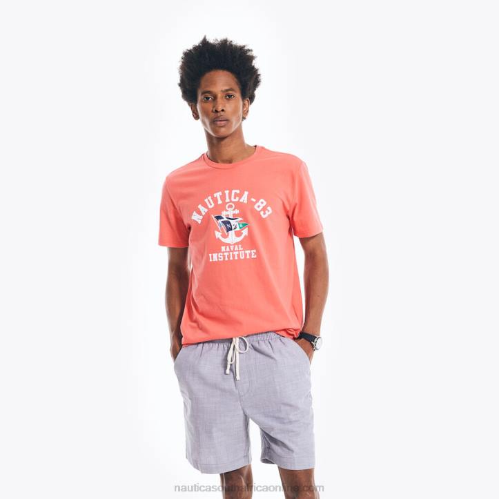 Glory Red MenSustainably Crafted Naval Institute Graphic T-Shirt Nautica 6LZP631