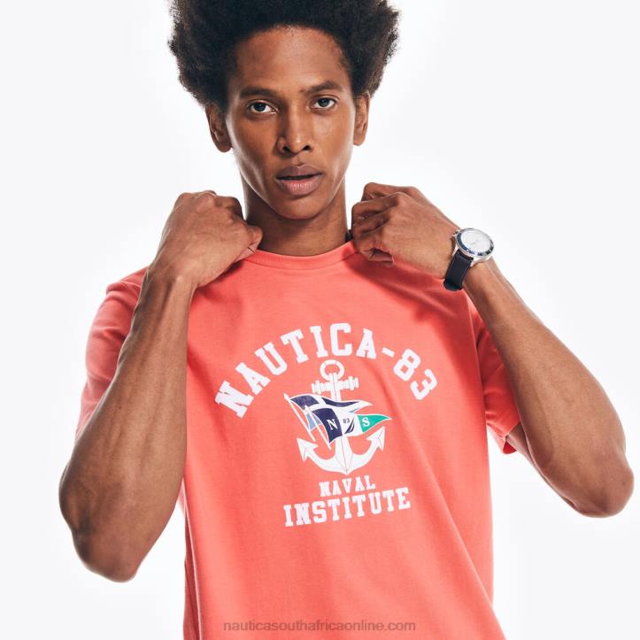 Glory Red MenSustainably Crafted Naval Institute Graphic T-Shirt Nautica 6LZP631