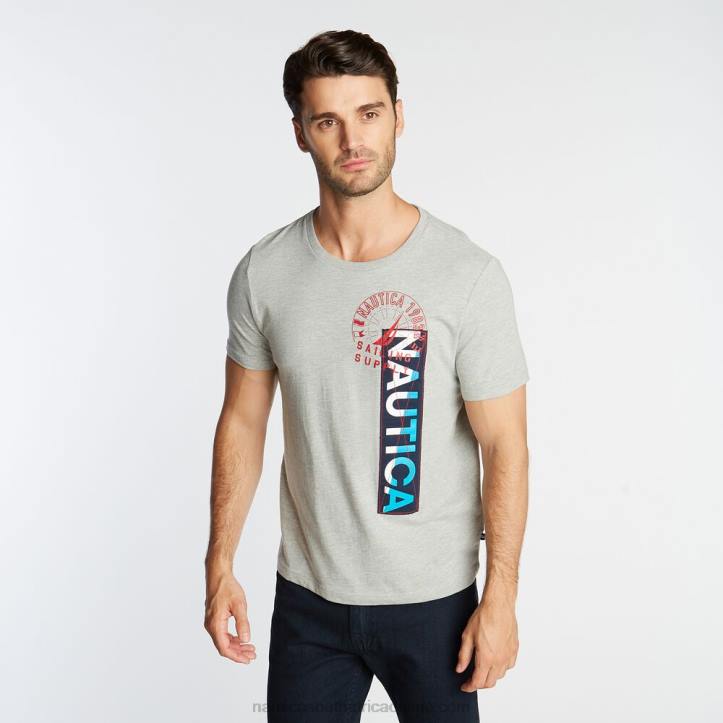 Grey Heather MenBig & Tall Vertical Graphic T-Shirt Nautica 6LZP681