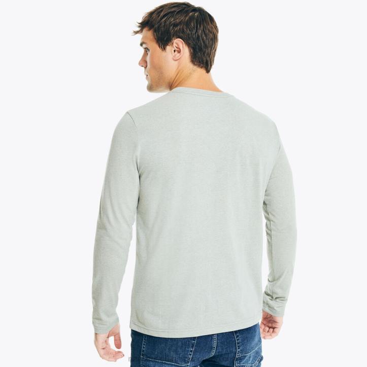 Grey Heather MenSustainably Crafted Graphic Long-Sleeve T-Shirt Nautica 6LZP163