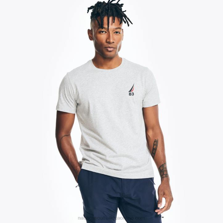 Grey Heather MenSustainably Crafted N-83 Graphic T-Shirt Nautica 6LZP532