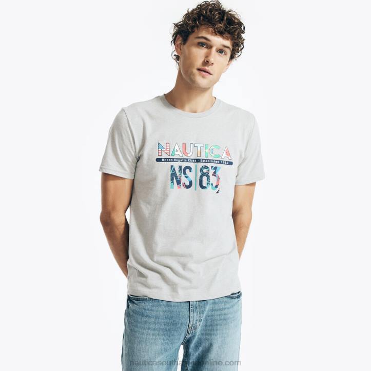 Grey Heather MenSustainably Crafted Ocean Regatta Graphic T-Shirt Nautica 6LZP102