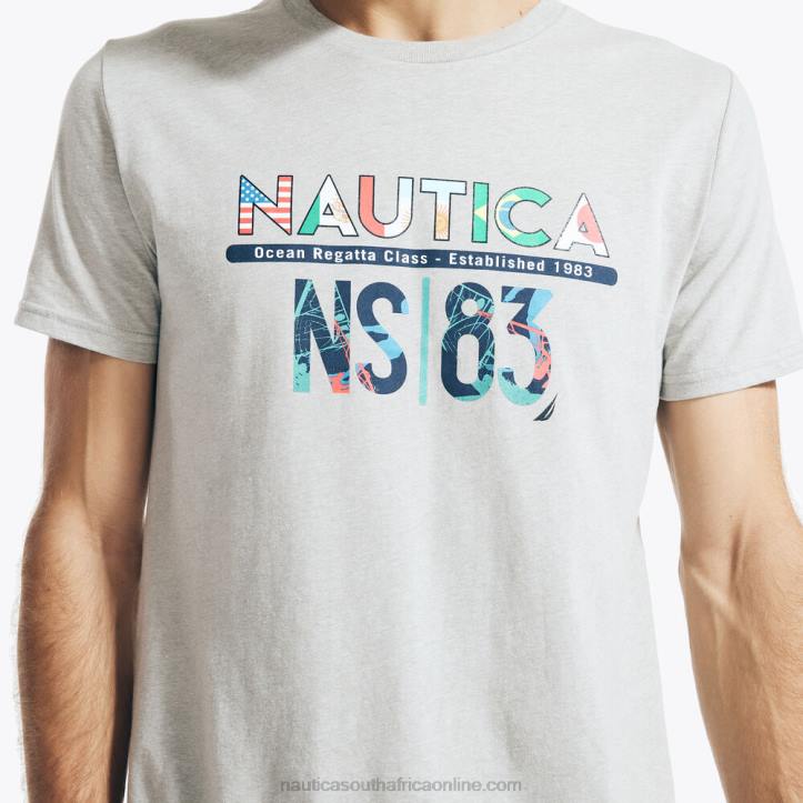 Grey Heather MenSustainably Crafted Ocean Regatta Graphic T-Shirt Nautica 6LZP102