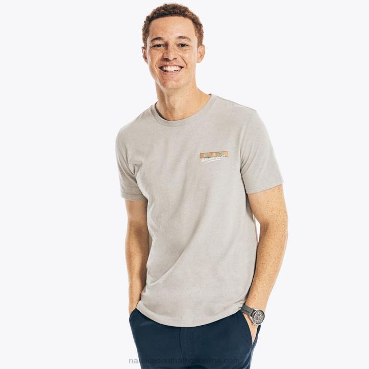 Grey Heather MenSustainably Crafted Sailing Club Graphic T-Shirt Nautica 6LZP524