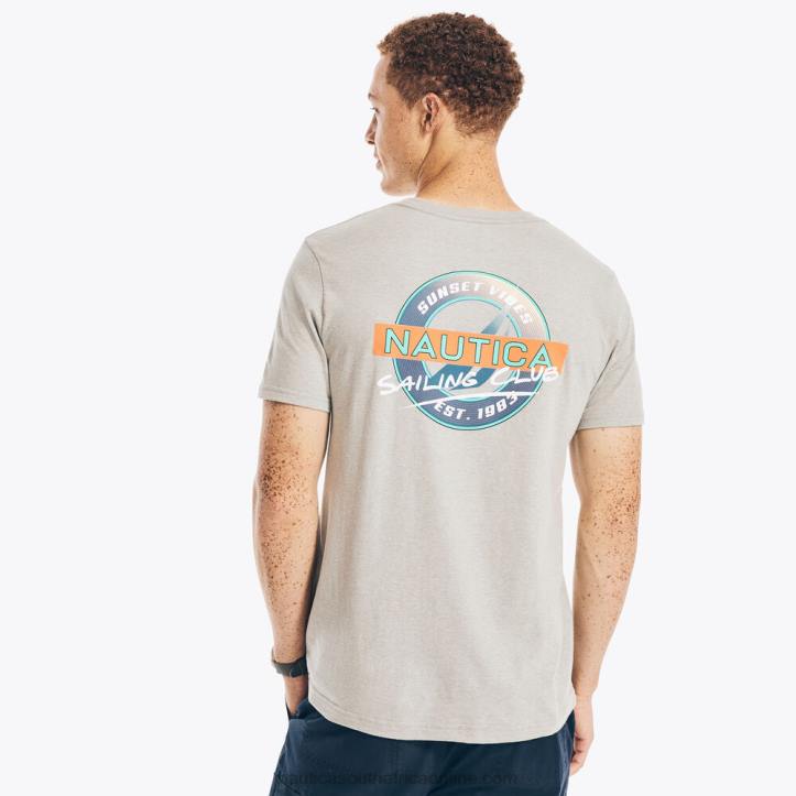 Grey Heather MenSustainably Crafted Sailing Club Graphic T-Shirt Nautica 6LZP524