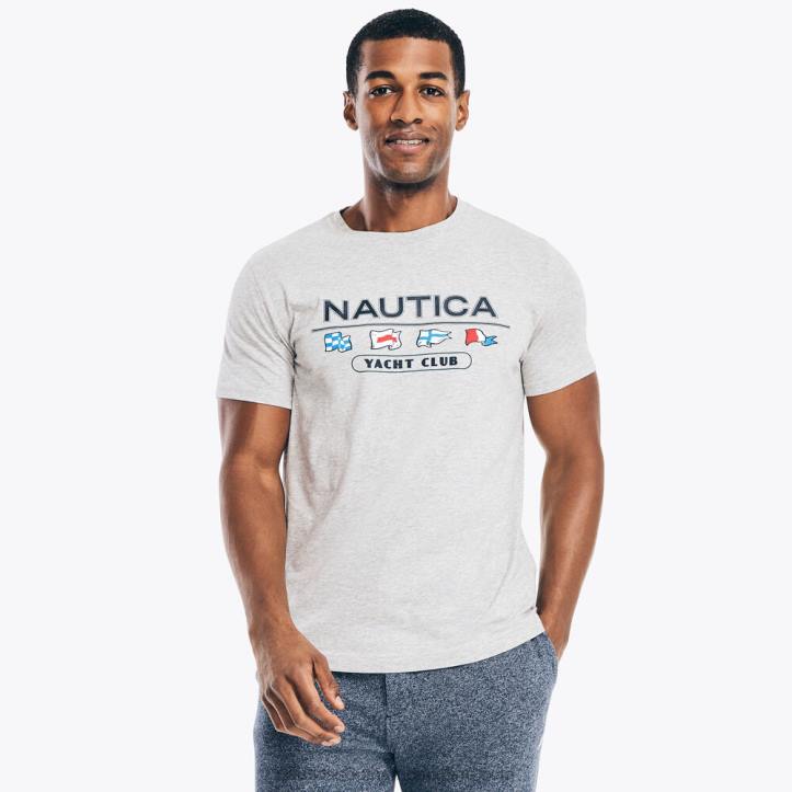 Grey Heather MenYacht Club Graphic T-Shirt Nautica 6LZP633