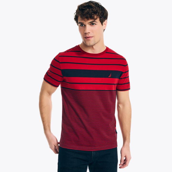 Nautica Red MenNavtech Striped T-Shirt Nautica 6LZP21