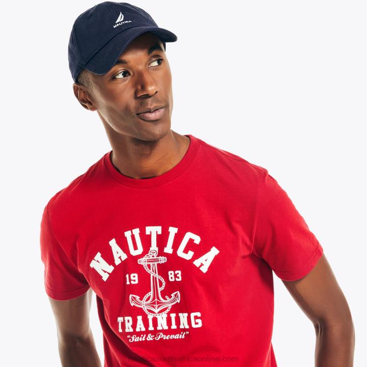 Nautica Red MenSustainably Crafted Training Graphic T-Shirt Nautica 6LZP482