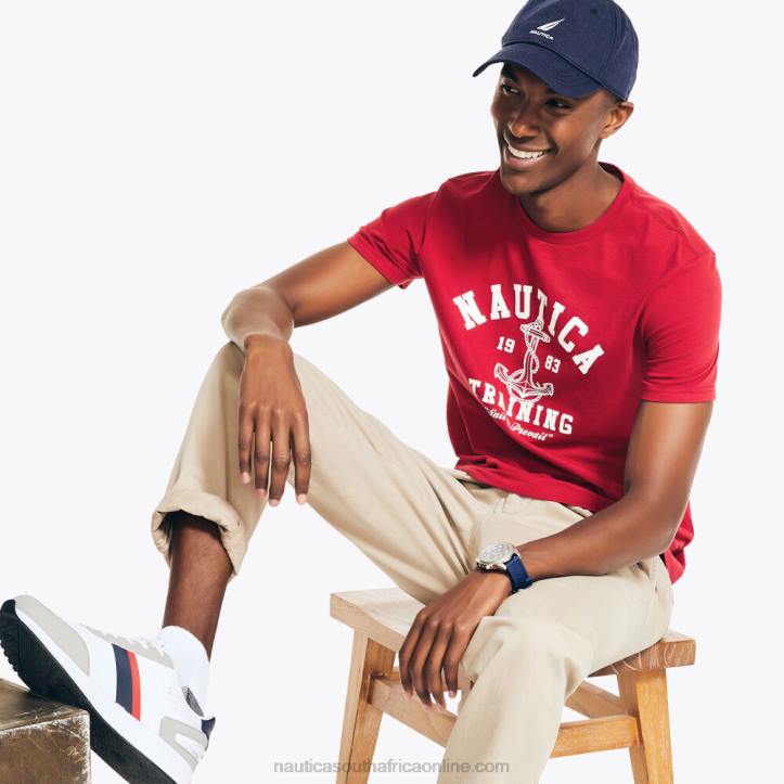Nautica Red MenSustainably Crafted Training Graphic T-Shirt Nautica 6LZP482