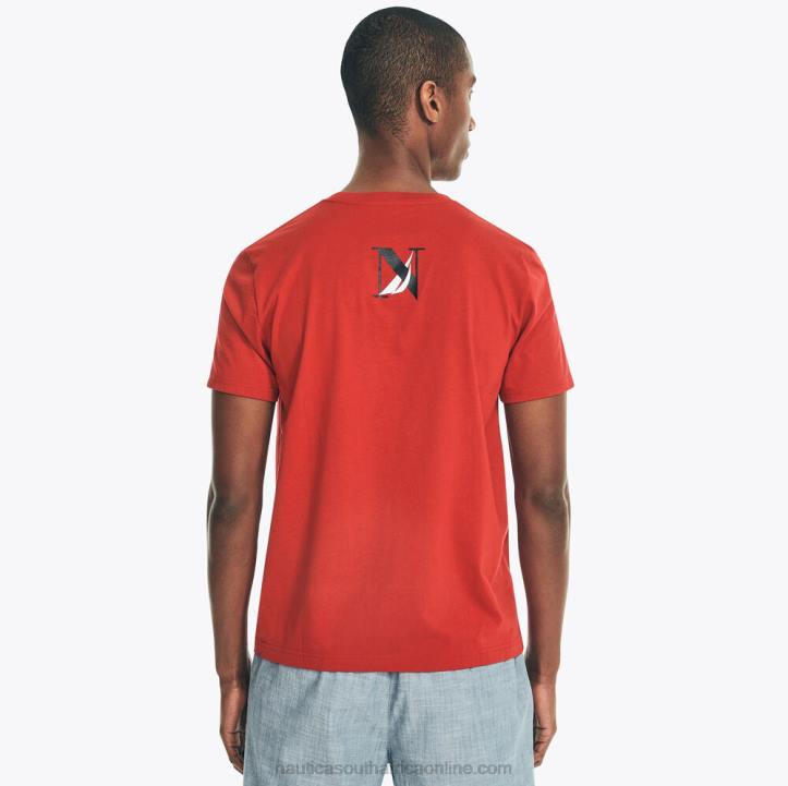 Nautica Red MenSustainably Crafted Wind Velocity Graphic T-Shirt Nautica 6LZP585