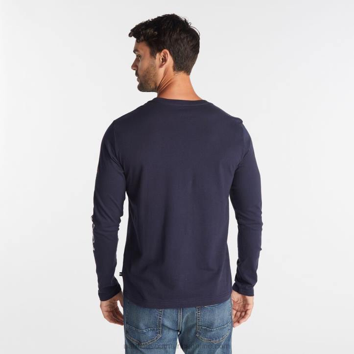 Navy MenBig & Tall Long Sleeve Yacht Team T-Shirt Nautica 6LZP646