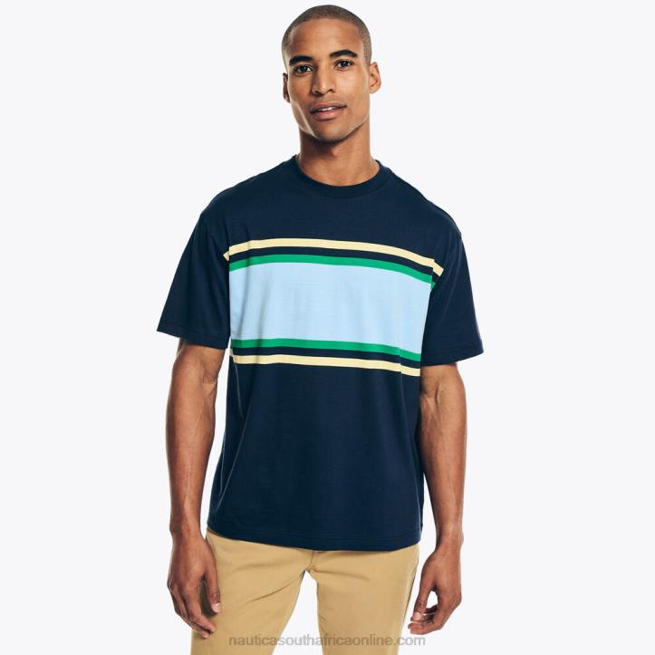 Navy MenChest-Stripe Crewneck T-Shirt Nautica 6LZP429