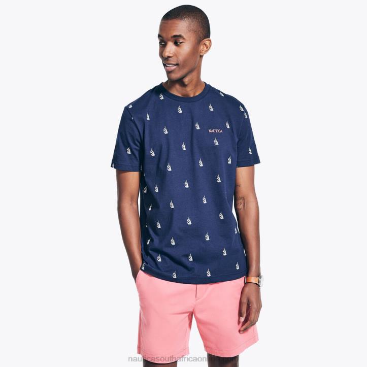 Navy MenPrinted Logo Crewneck T-Shirt Nautica 6LZP529
