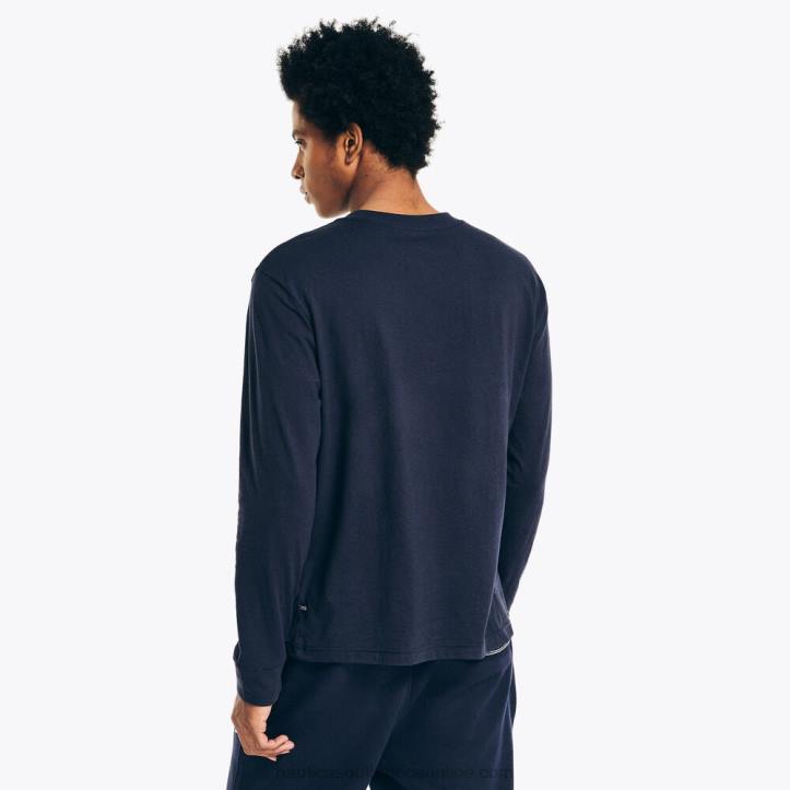 Navy MenSustainably Crafted Graphic Long-Sleeve T-Shirt Nautica 6LZP554
