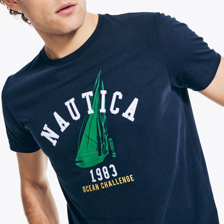 Navy MenSustainably Crafted Ocean Challenge Graphic T-Shirt Nautica 6LZP26