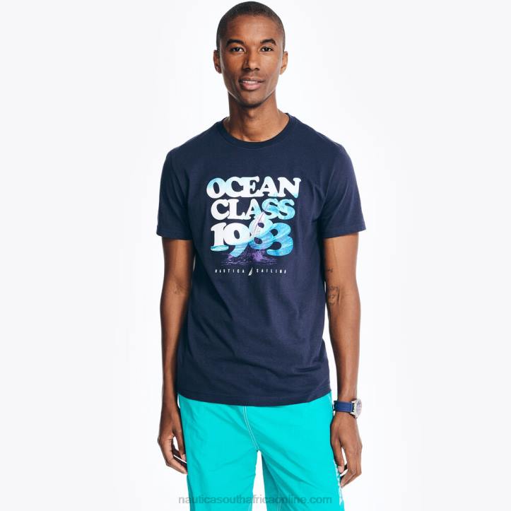 Navy MenSustainably Crafted Ocean Class Graphic T-Shirt Nautica 6LZP385