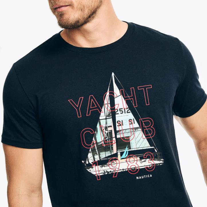 Navy MenSustainably Crafted Yacht Club Graphic T-Shirt Nautica 6LZP191