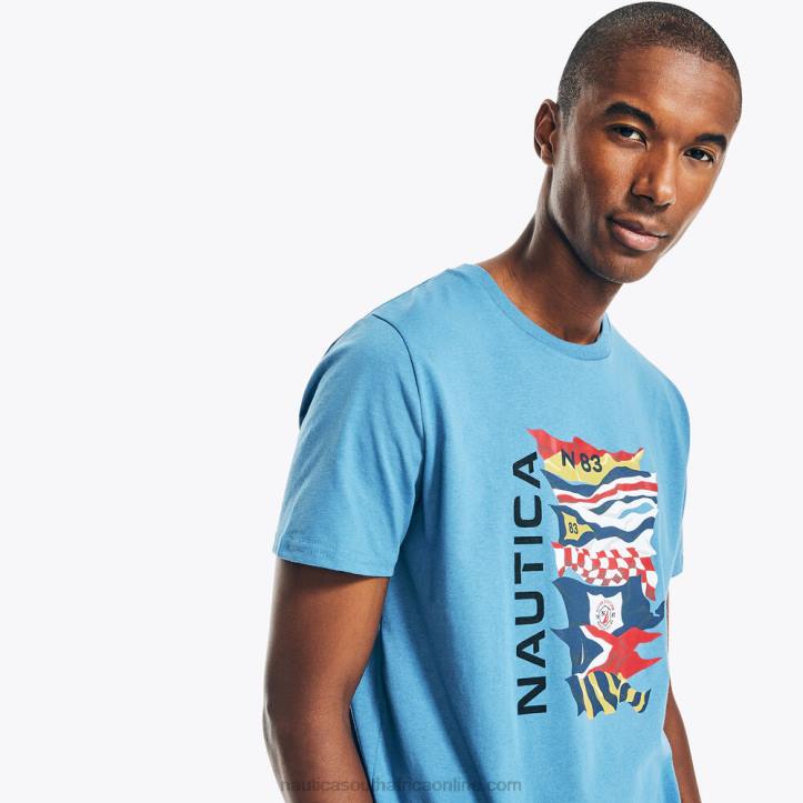 Nite Sea Heather MenSustainably Crafted Flag Graphic T-Shirt Nautica 6LZP363