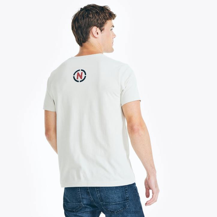 Oatmeal Heather MenSustainably Crafted Jeans Co. Flag Graphic T-Shirt Nautica 6LZP433