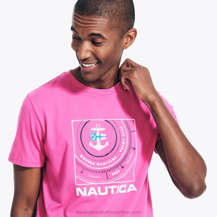 Rockaway Red MenSustainably Crafted Compass Graphic T-Shirt Nautica 6LZP137