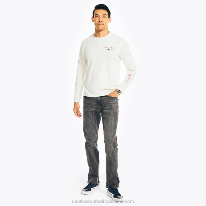 Sail Cream MenSustainably Crafted Graphic Long-Sleeve T-Shirt Nautica 6LZP217