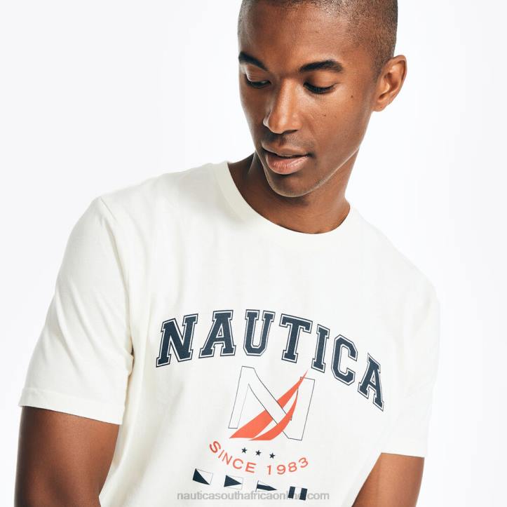 Sail Cream MenSustainably Crafted Logo Graphic T-Shirt Nautica 6LZP450