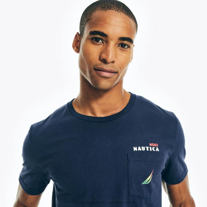 Stellar Blue Heather MenSustainably Crafted Big & Tall Logo Pocket T-Shirt Nautica 6LZP567