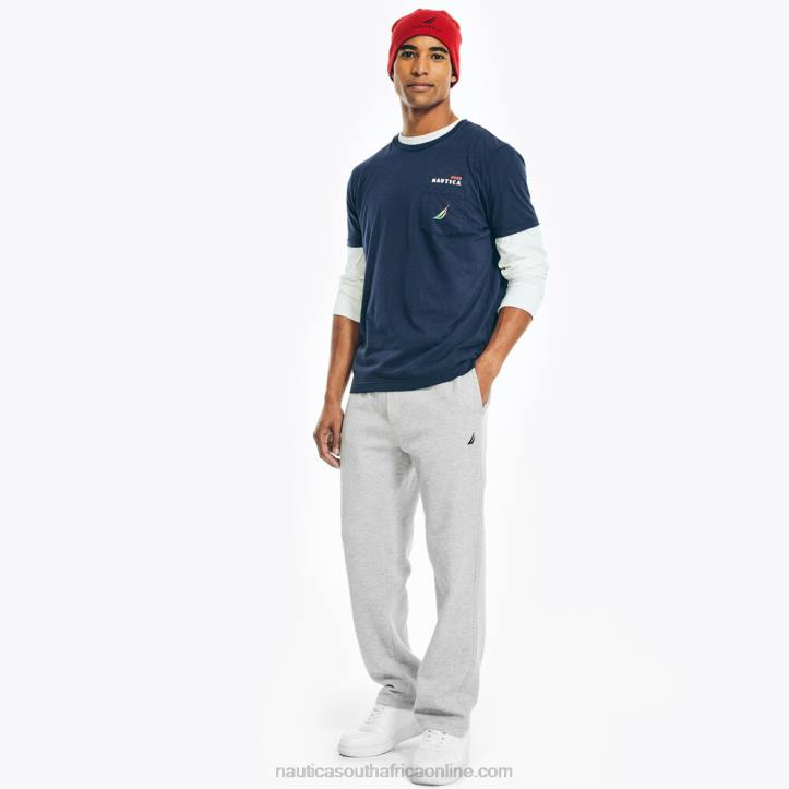 Stellar Blue Heather MenSustainably Crafted Big & Tall Logo Pocket T-Shirt Nautica 6LZP567
