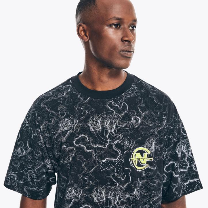 True Black MenCompetition Sustainably Crafted Printed T-Shirt Nautica 6LZP520