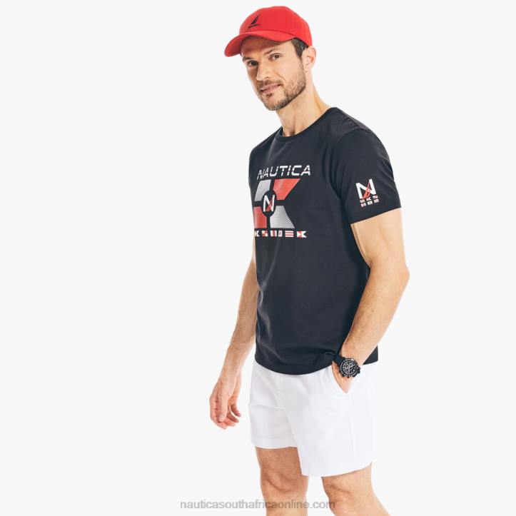 True Black MenSustainably Crafted Flags Graphic T-Shirt Nautica 6LZP714