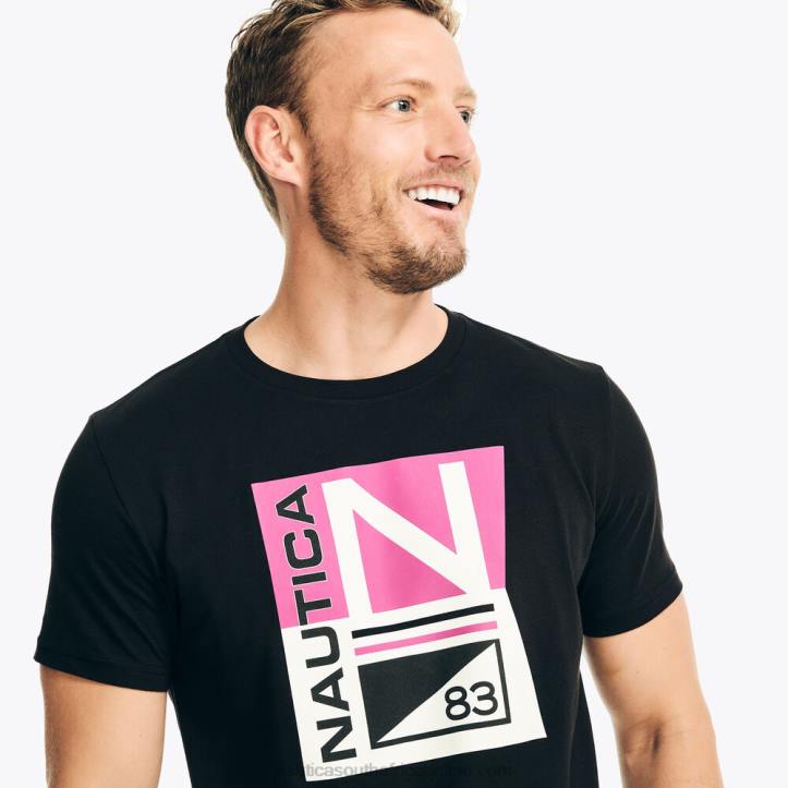 True Black MenSustainably Crafted Heritage Graphic T-Shirt Nautica 6LZP237
