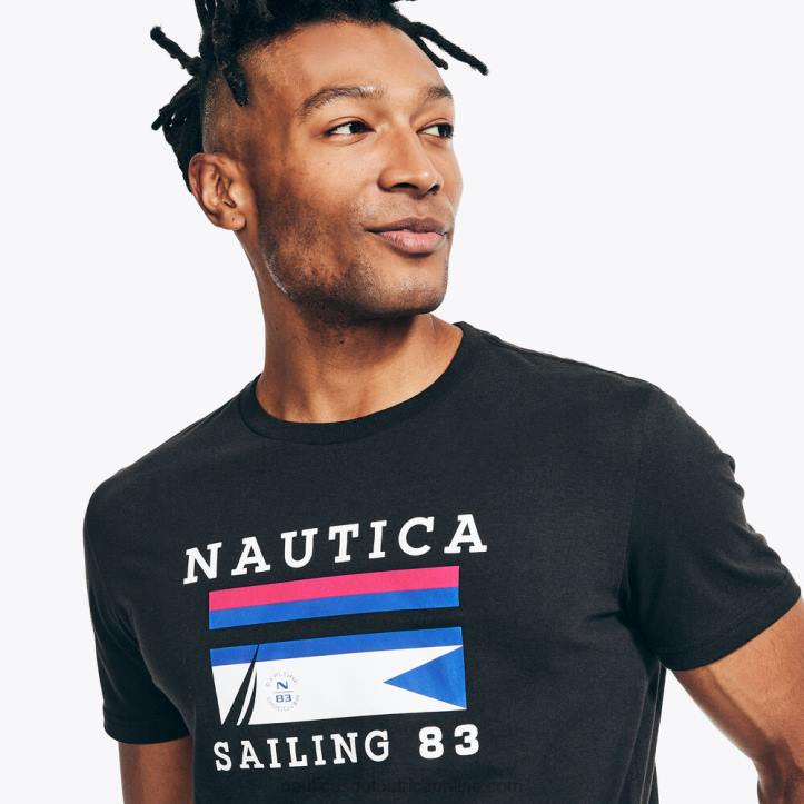 True Black MenSustainably Crafted Sailing Graphic T-Shirt Nautica 6LZP369