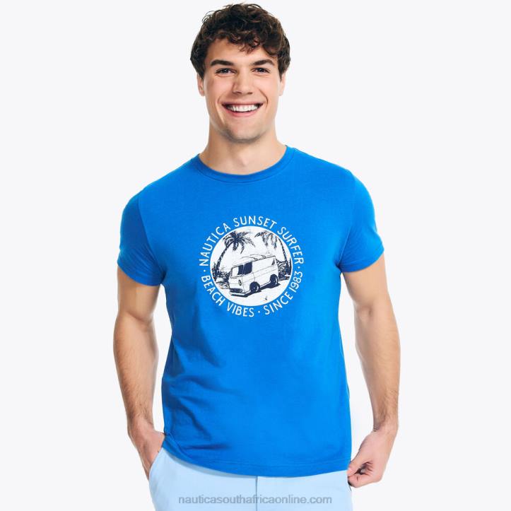 True Navy MenSustainably Crafted Sunset Surfer Graphic T-Shirt Nautica 6LZP359