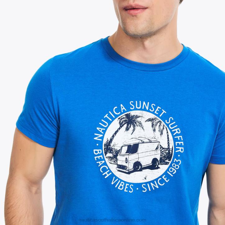 True Navy MenSustainably Crafted Sunset Surfer Graphic T-Shirt Nautica 6LZP359