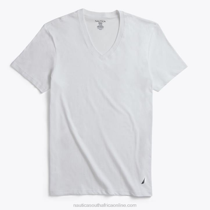 Antique White Wash MenV-Neck T-Shirts 5-Pack Nautica 6LZP117