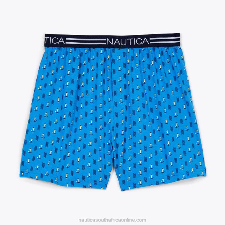 Baltic Medium Wash MenStriped Anchor Print Knit Boxer Nautica 6LZP74